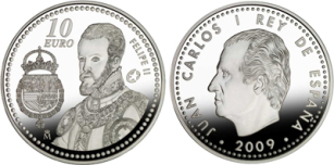 10 Euro, Program Europa 2009 - Król Filip II (1556-1598), 2009